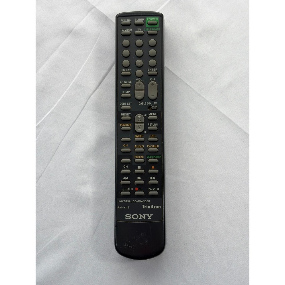 Sony RM-Y118 TV Remote Control Trinitron Black Good Universal Commander Vintage